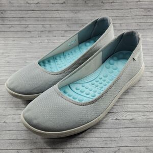 Crocs Womens Reviva Flat Size 11 Gray Comfort Slip‎ On Ballet Sneakers Shoes